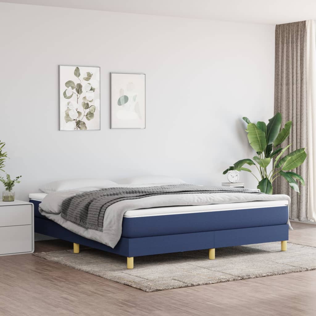 Struttura Letto a Rete a Molle Blu 180x200 cm in Tessuto | homemem39