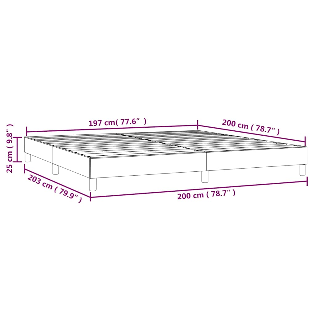 Struttura Letto a Rete a Molle Grigio Chiaro 200x200 cm Tessuto