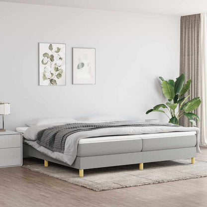 Struttura Letto a Rete a Molle Grigio Chiaro 200x200 cm Tessuto