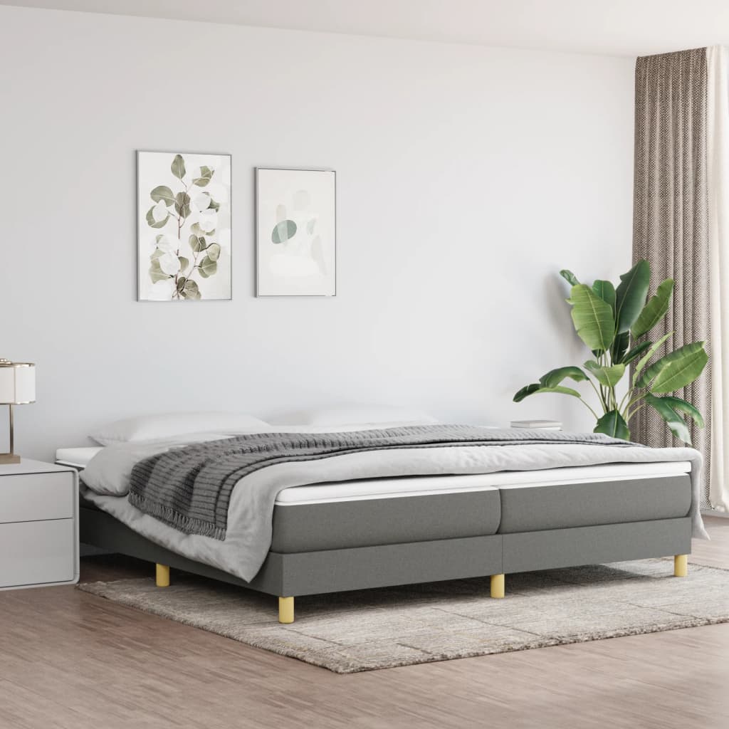 Struttura Letto a Rete a Molle Grigio Scuro 200x200 cm Tessuto | homemem39