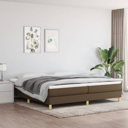 Struttura Letto a Rete a Molle Marrone Scuro 200x200 cm in Tessuto | homemem39