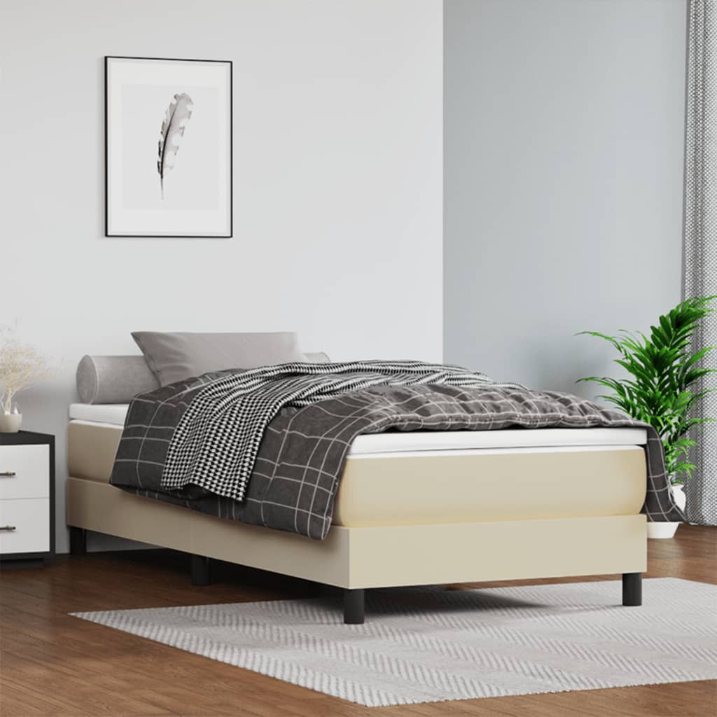 Struttura Letto a Rete a Molle Crema 80x200 cm in Similpelle | homemem39