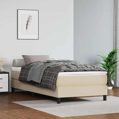 Struttura Letto a Rete a Molle Crema 80x200 cm in Similpelle