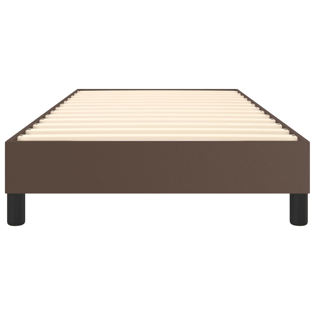 Struttura Letto a Rete a Molle Marrone 80x200 cm in Similpelle