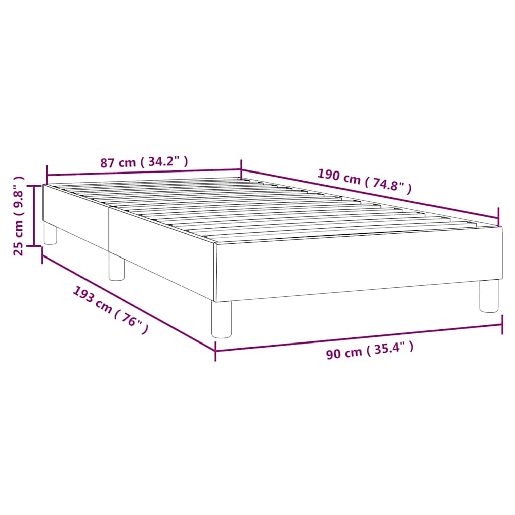 Struttura Letto a Rete a Molle Crema 90x190 cm in Similpelle