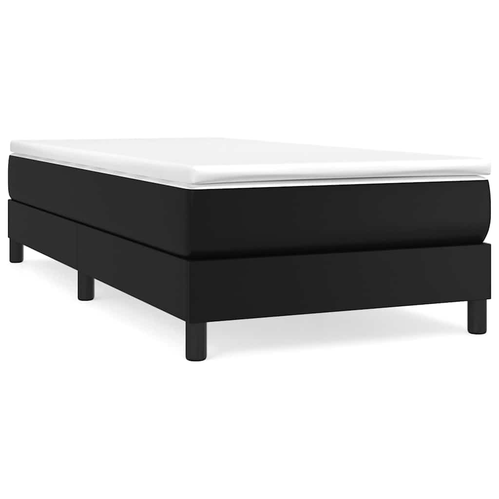 Struttura Letto a Rete a Molle Nero 90x200 cm in Similpelle