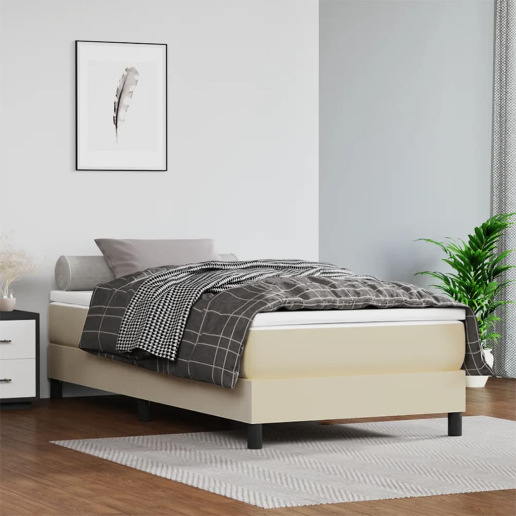 Struttura Letto a Rete a Molle Crema 90x200 cm in Similpelle | homemem39