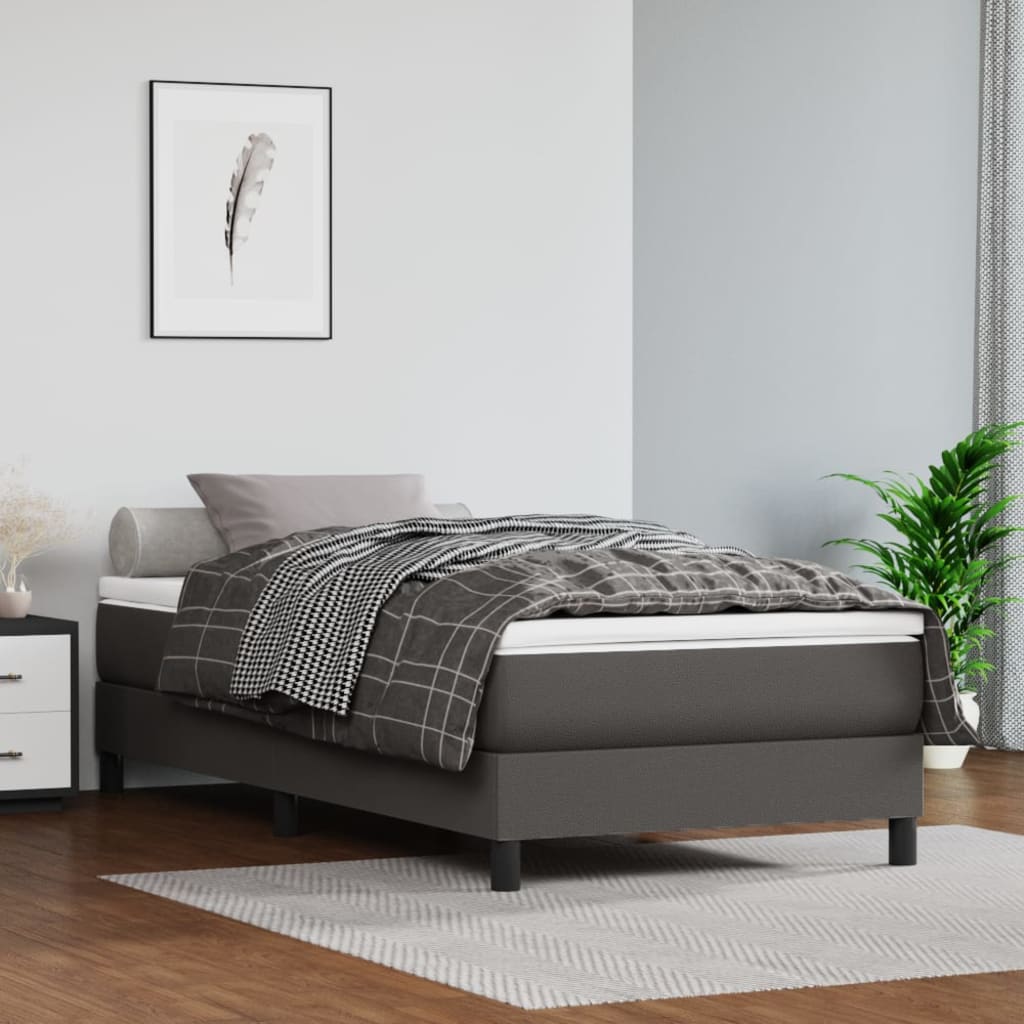 Struttura Letto a Rete a Molle Grigio 90x200 cm in Similpelle | homemem39