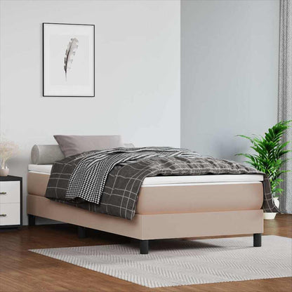 Struttura Letto a Rete a Molle Cappuccino 90x200 cm Similpelle