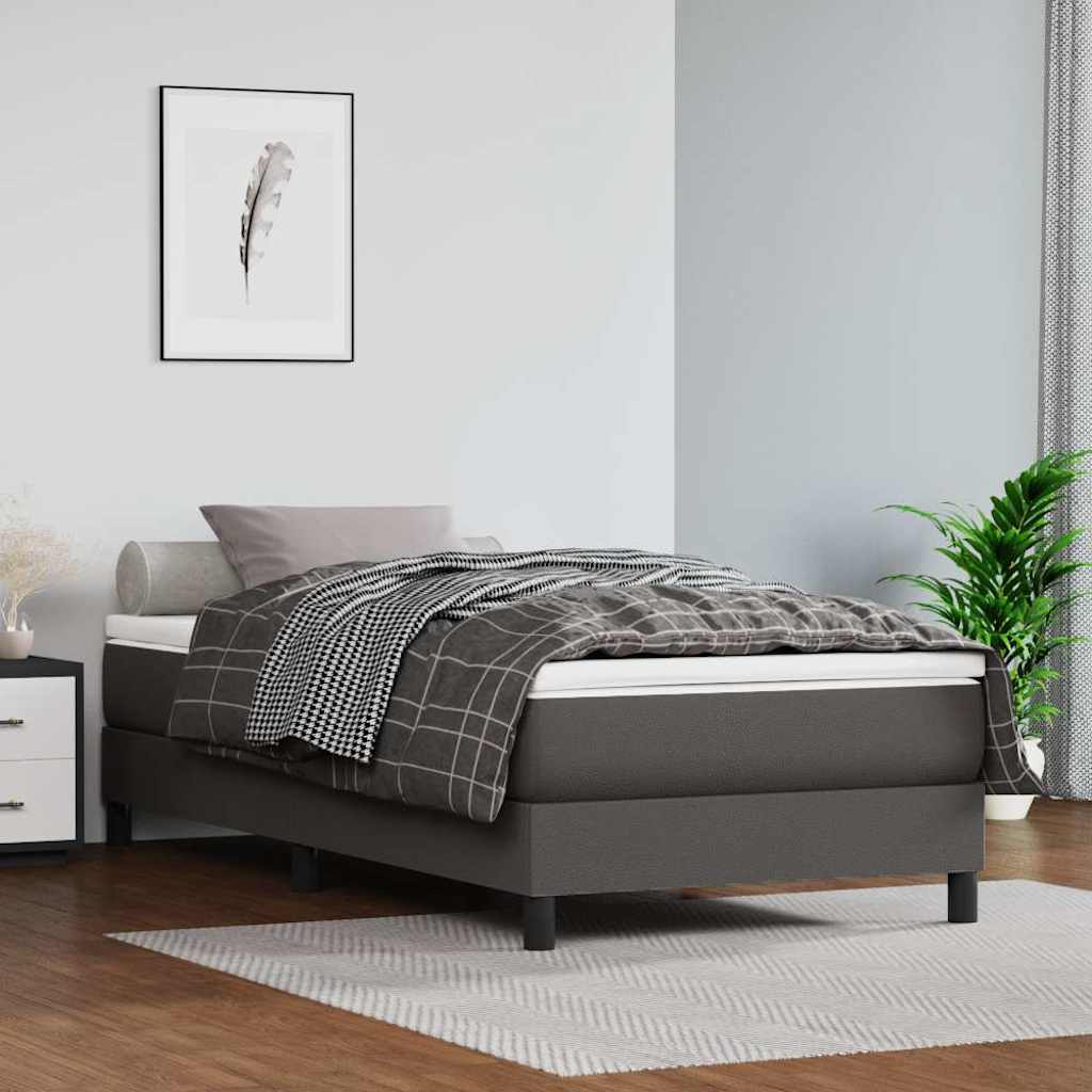 Struttura Letto a Rete a Molle Grigio 100x200 cm in Similpelle