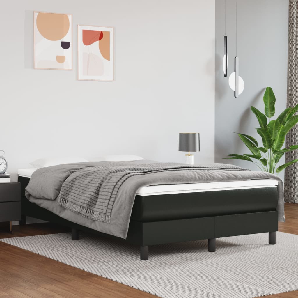 Struttura Letto a Rete a Molle Nero 120x200 cm in Similpelle