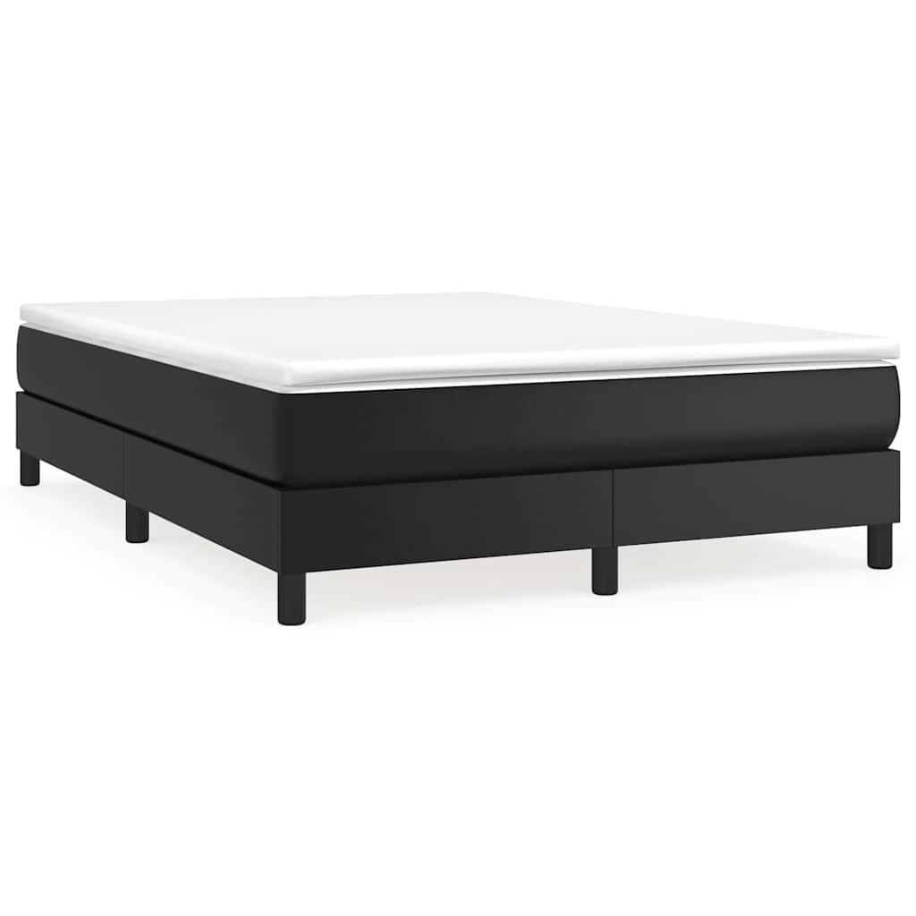 Struttura Letto a Rete a Molle Nero 140x190 cm in Similpelle