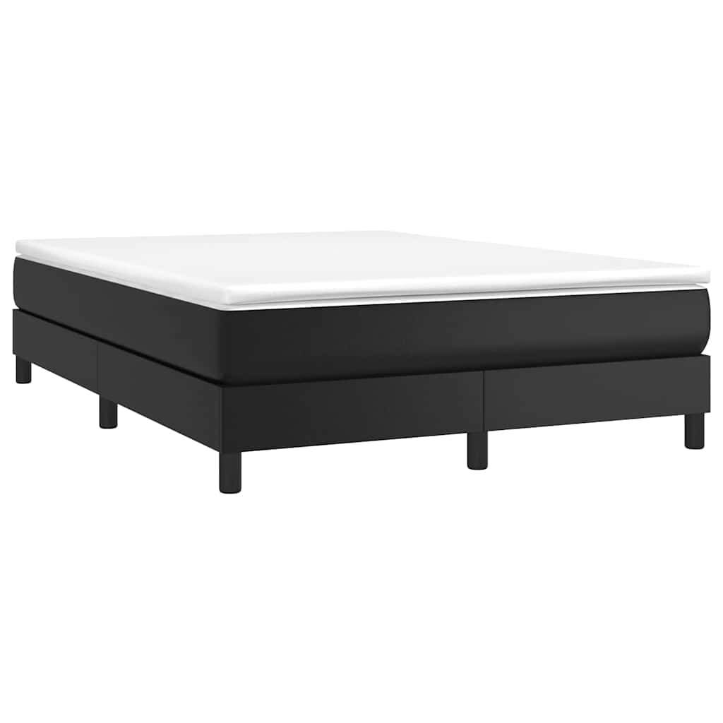 Struttura Letto a Rete a Molle Nero 140x190 cm in Similpelle