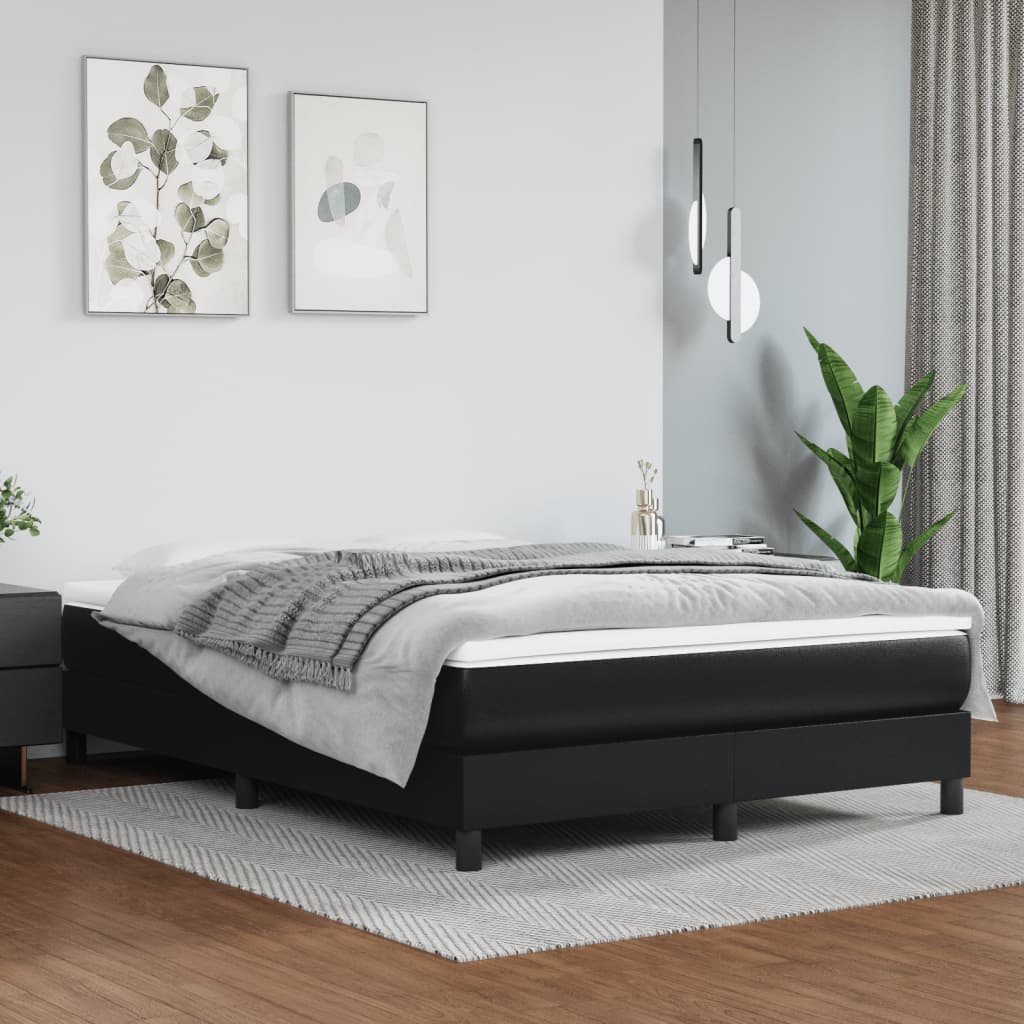 Struttura Letto a Rete a Molle Nero 140x190 cm in Similpelle | homemem39