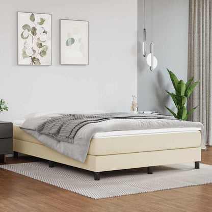 Struttura Letto a Rete a Molle Crema 140x190 cm in Similpelle