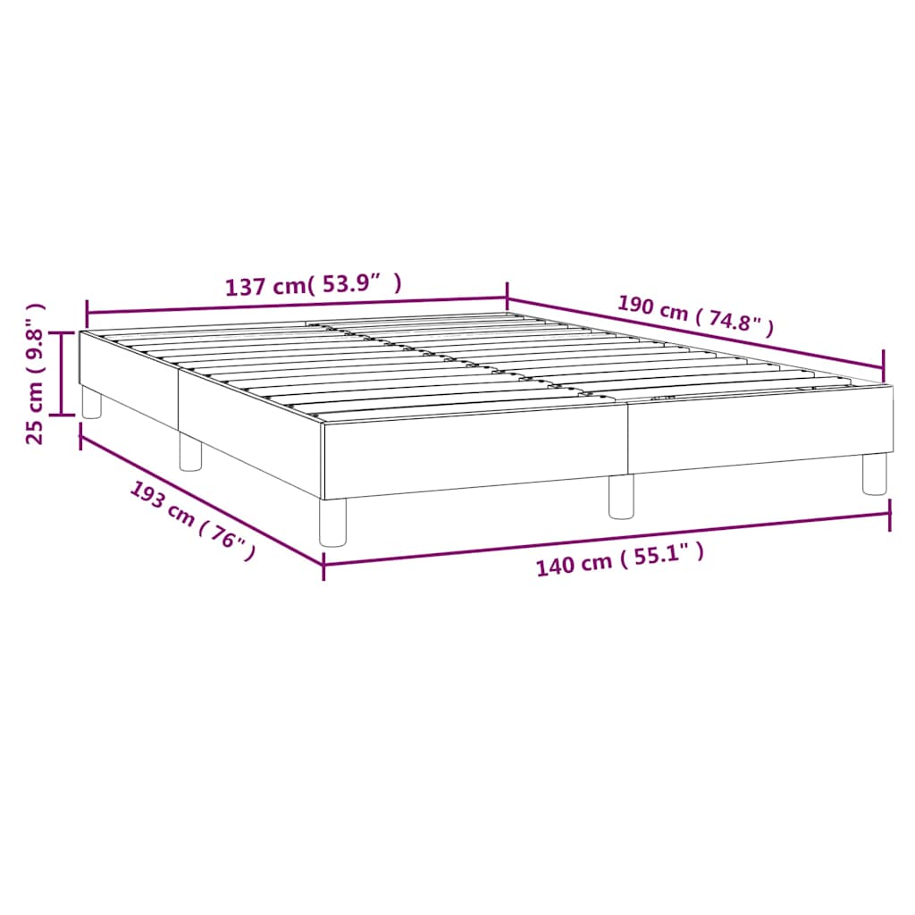 Struttura Letto a Rete a Molle Cappuccino 140x190 cm Similpelle