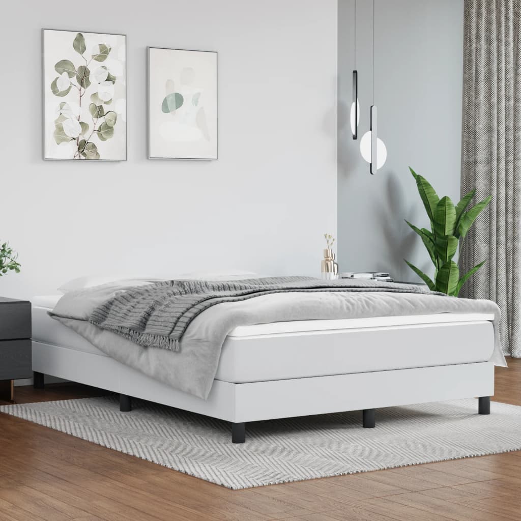 Struttura Letto a Rete a Molle Bianco 140x200 cm in Similpelle | homemem39