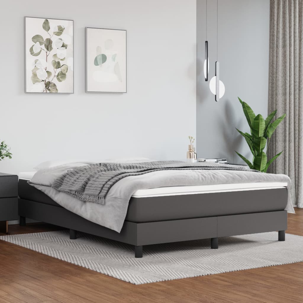 Struttura Letto a Rete a Molle Grigio 140x200 cm in Similpelle | homemem39
