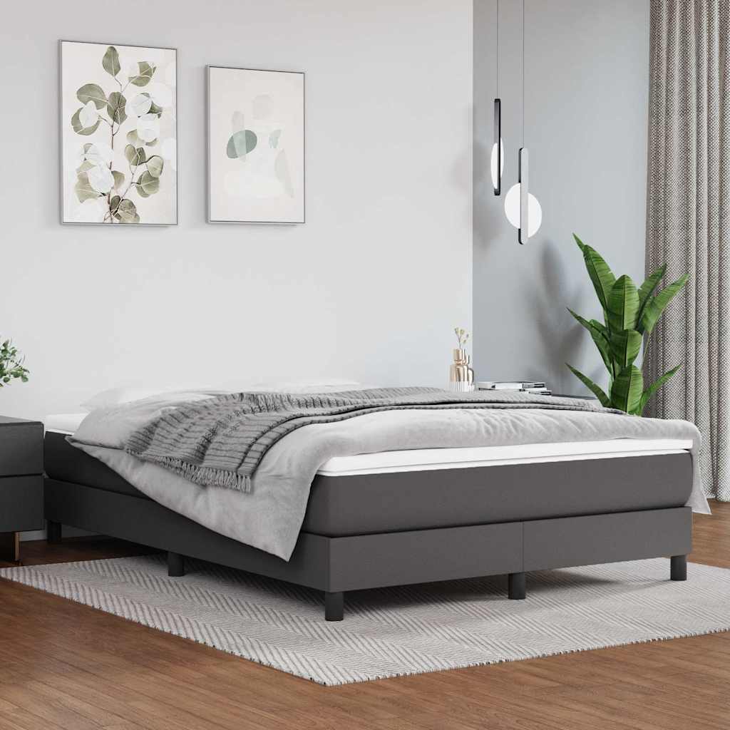 Struttura Letto a Rete a Molle Grigio 140x200 cm in Similpelle
