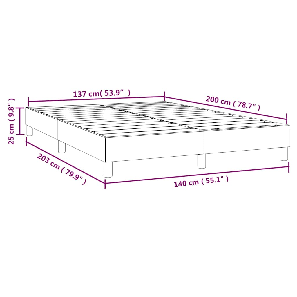 Struttura Letto a Rete a Molle Cappuccino 140x200 cm Similpelle