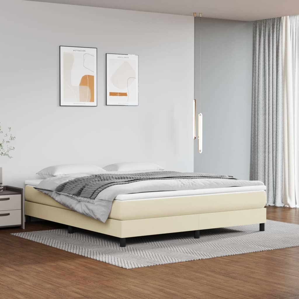 Struttura Letto a Rete a Molle Crema 160x200 cm in Similpelle | homemem39