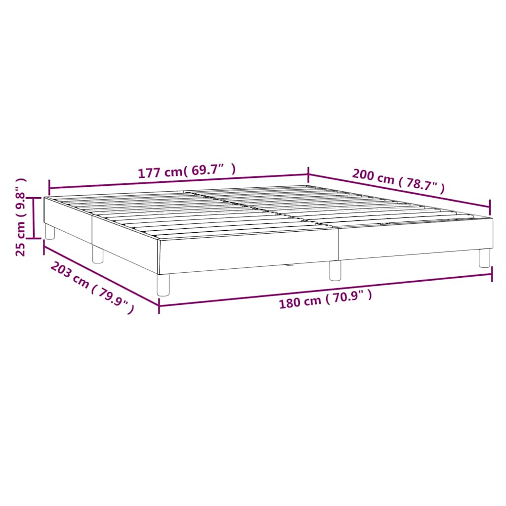 Struttura Letto a Rete a Molle Crema 180x200 cm in Similpelle