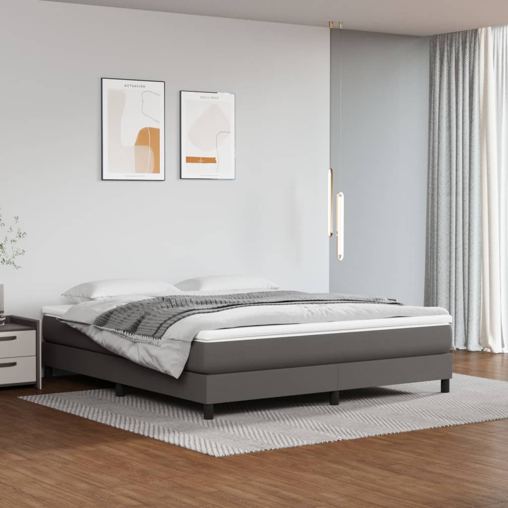 Struttura Letto a Rete a Molle Grigio 180x200 cm in Similpelle | homemem39