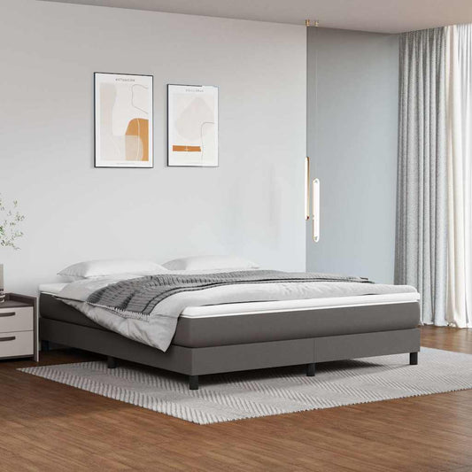 Struttura Letto a Rete a Molle Grigio 180x200 cm in Similpelle