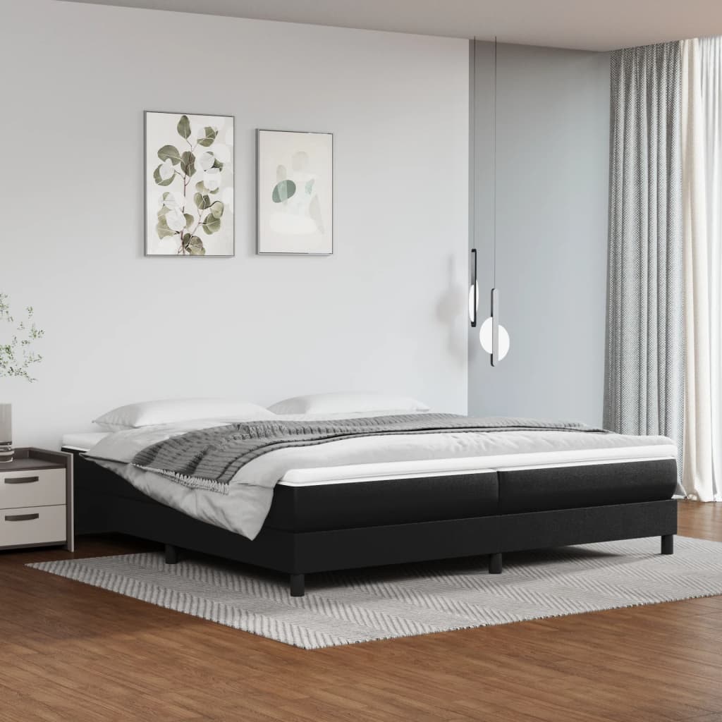 Struttura Letto a Rete a Molle Nero 200x200 cm in Similpelle | homemem39