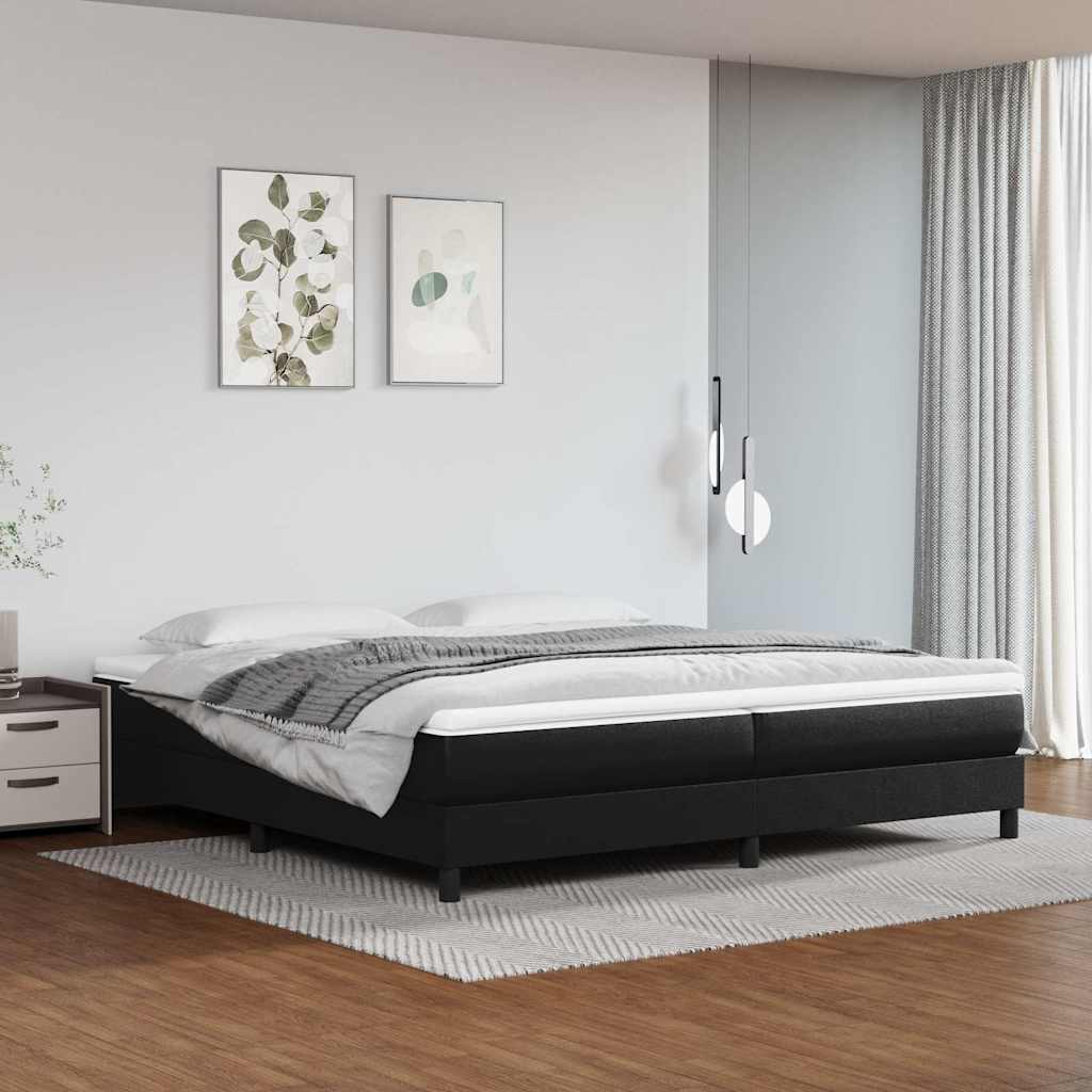 Struttura Letto a Rete a Molle Nero 200x200 cm in Similpelle