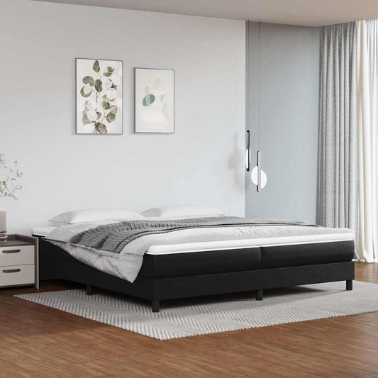 Struttura Letto a Rete a Molle Nero 200x200 cm in Similpelle