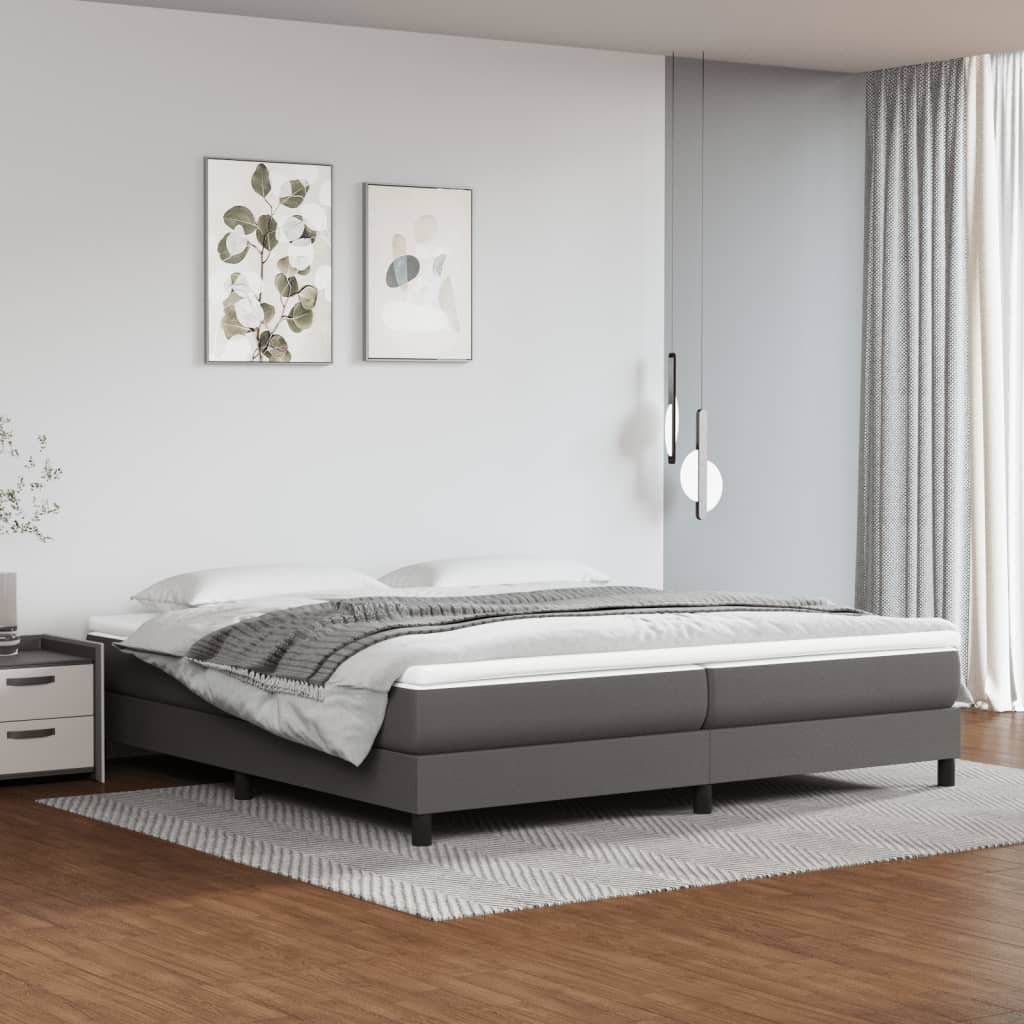 Struttura Letto a Rete a Molle Grigio 200x200 cm in Similpelle | homemem39