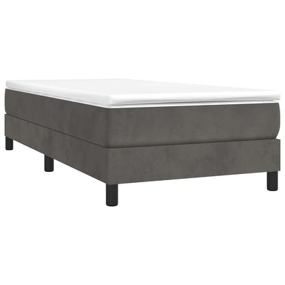 Struttura Letto a Rete a Molle Grigio Scuro 80x200 cm Velluto