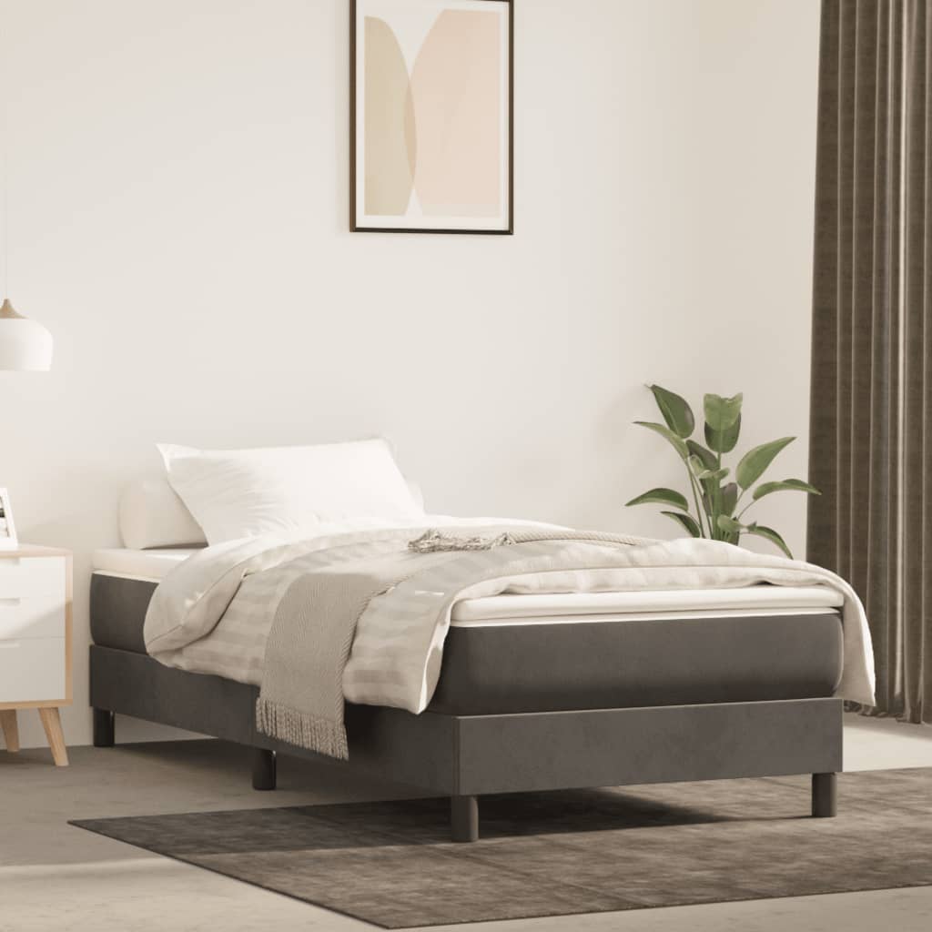 Struttura Letto a Rete a Molle Grigio Scuro 80x200 cm Velluto | homemem39