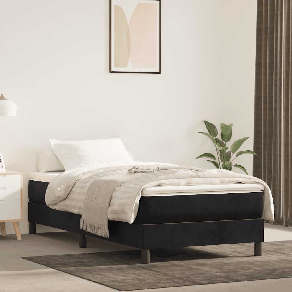 Struttura Letto a Rete a Molle Nero 80x200 cm in Velluto | homemem39