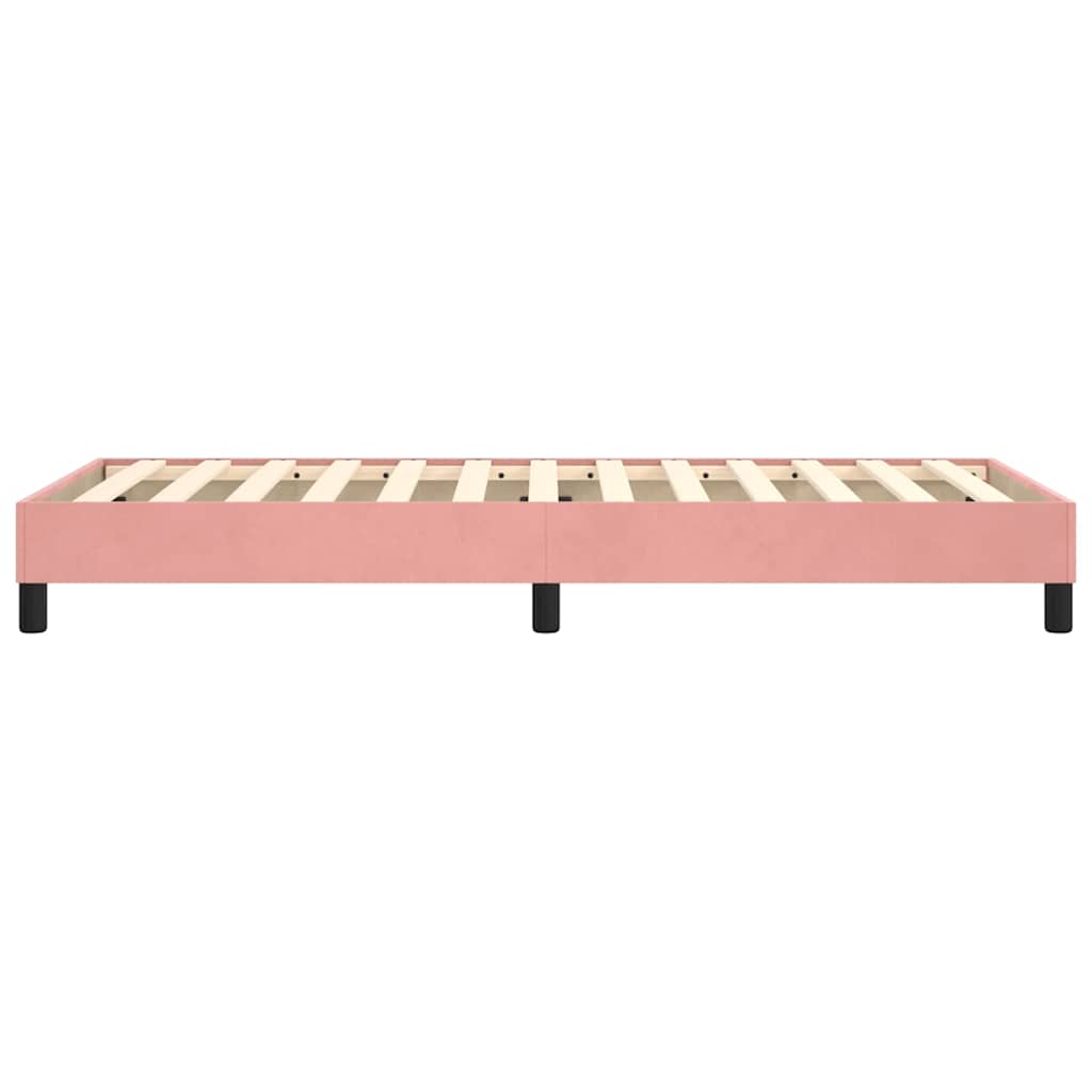 Struttura Letto a Rete a Molle Rosa 80x200 cm in Velluto
