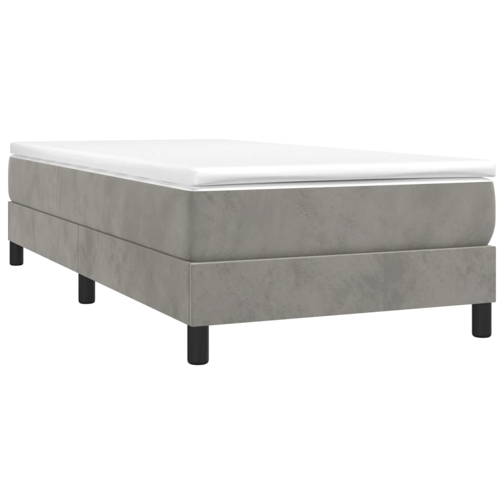 Struttura Letto a Rete a Molle Grigio Chiaro 90x190 cm Velluto | homemem39