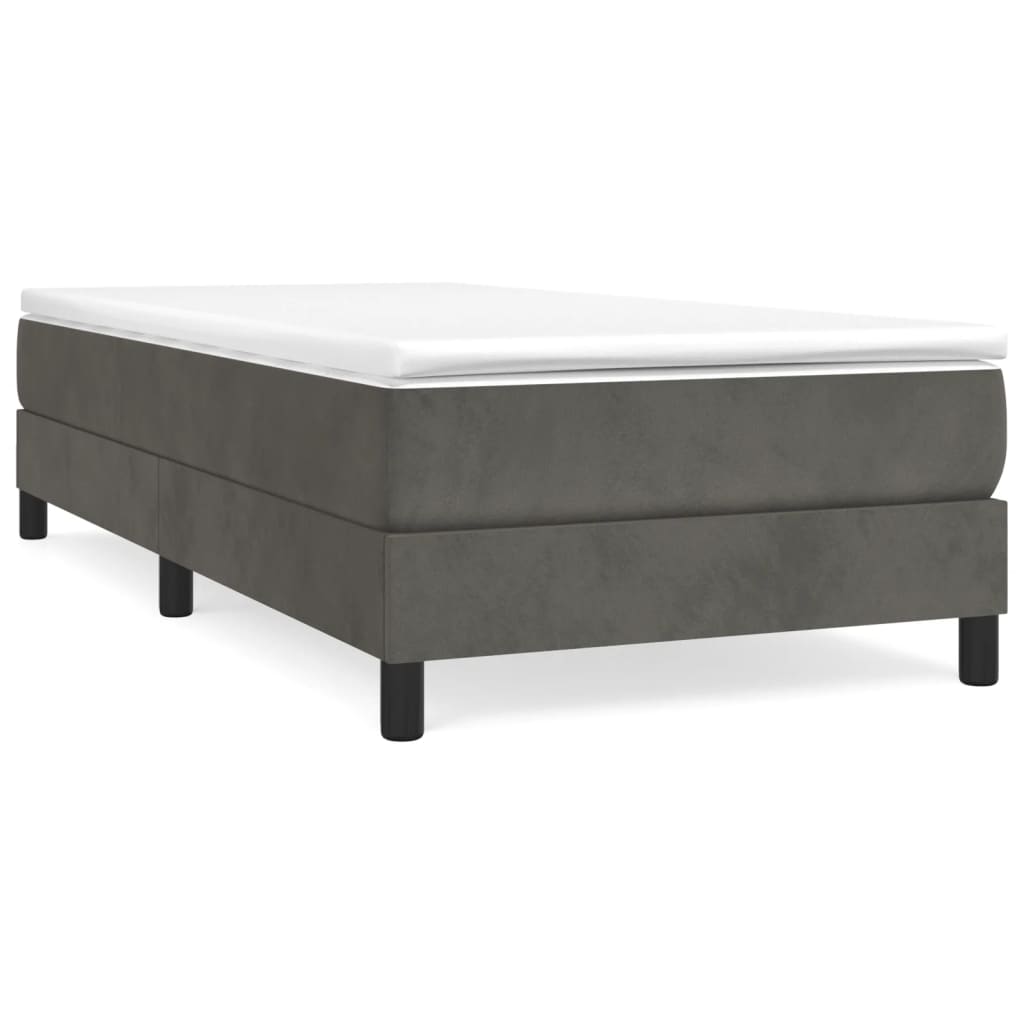 Struttura Letto a Rete a Molle Grigio Scuro 90x190 cm Velluto | homemem39
