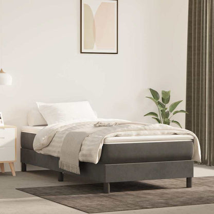 Struttura Letto a Rete a Molle Grigio Scuro 90x190 cm Velluto