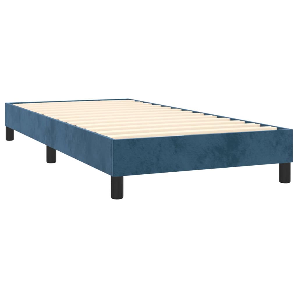 Giroletto senza Materasso Blu Scuro 90x190 cm in Velluto