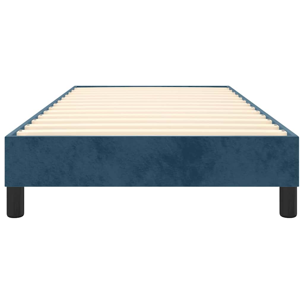 Struttura Letto a Rete a Molle Blu Scuro 90x190 cm in Velluto