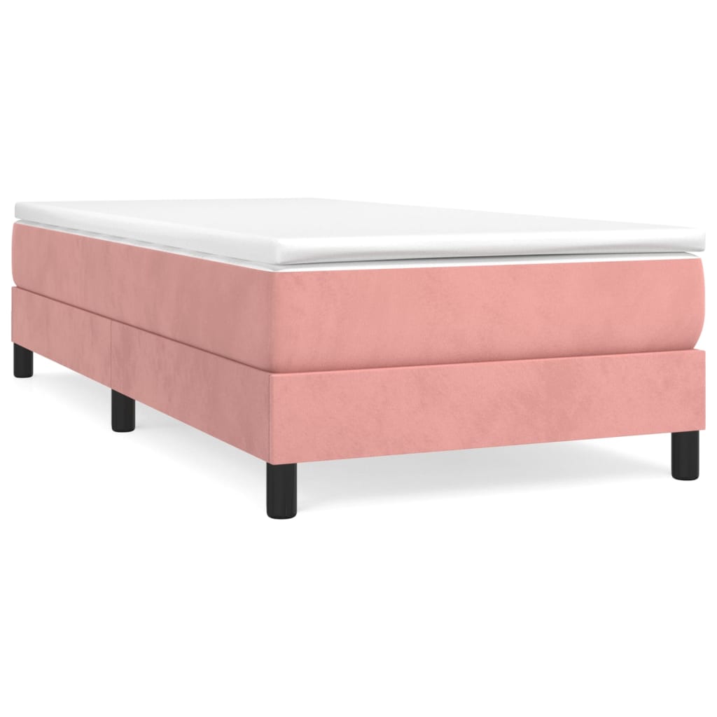 Struttura Letto a Rete a Molle Rosa 90x190 cm in Velluto | homemem39