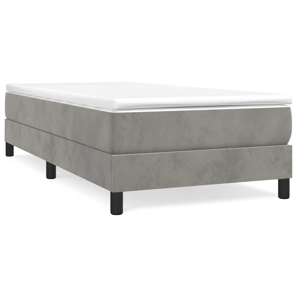 Struttura Letto a Rete a Molle Grigio Chiaro 90x200 cm Velluto | homemem39