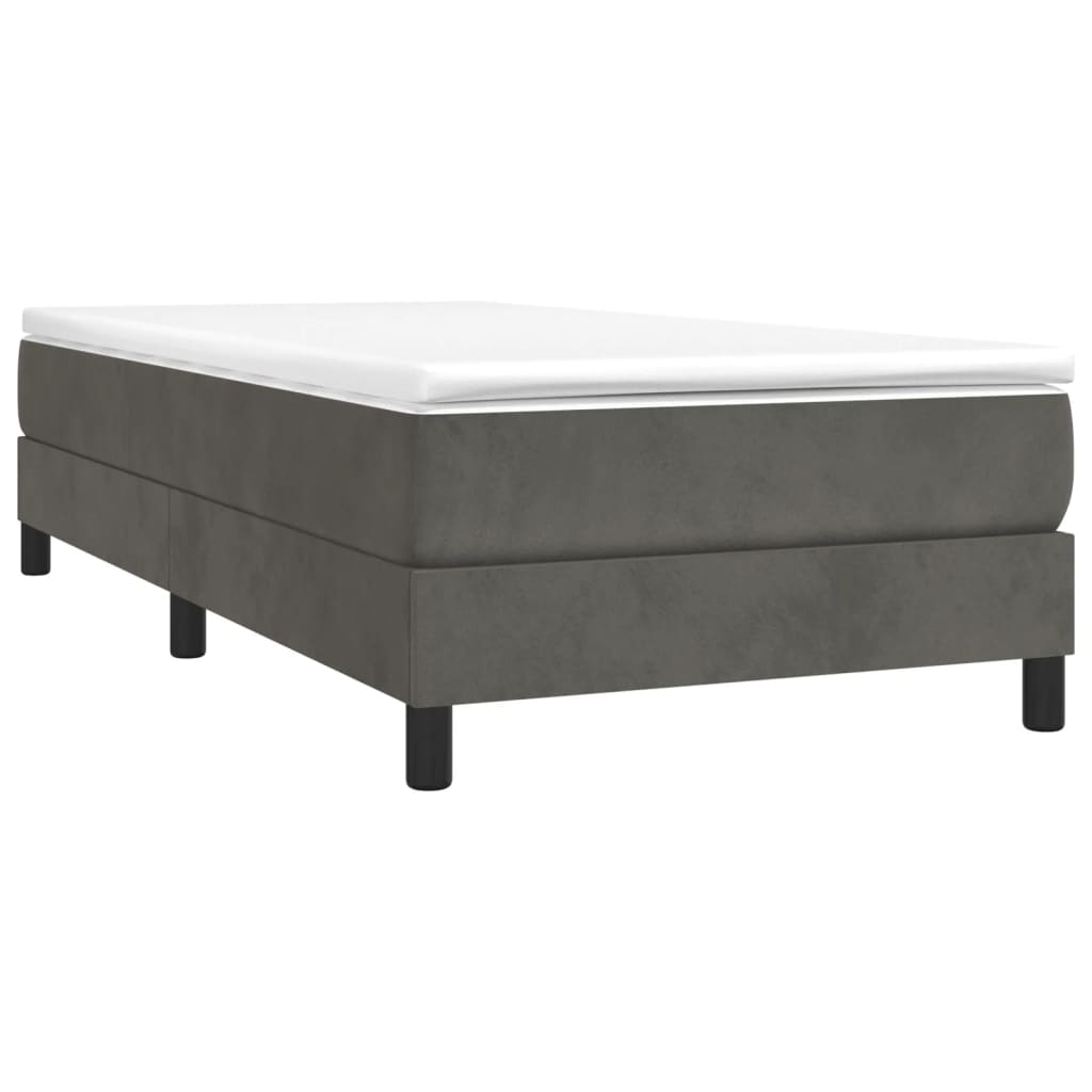 Struttura Letto a Rete a Molle Grigio Scuro 90x200 cm Velluto