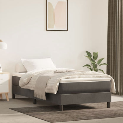 Struttura Letto a Rete a Molle Grigio Scuro 90x200 cm Velluto