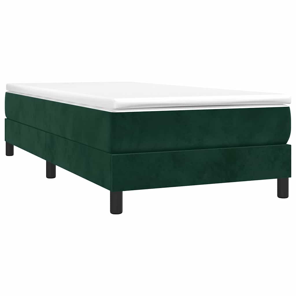 Struttura Letto a Rete a Molle Verde Scuro 90x200 cm in Velluto