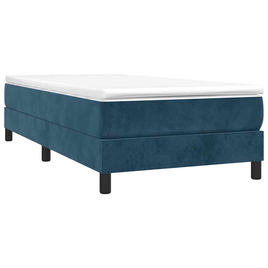Struttura Letto a Rete a Molle Blu Scuro 90x200 cm in Velluto