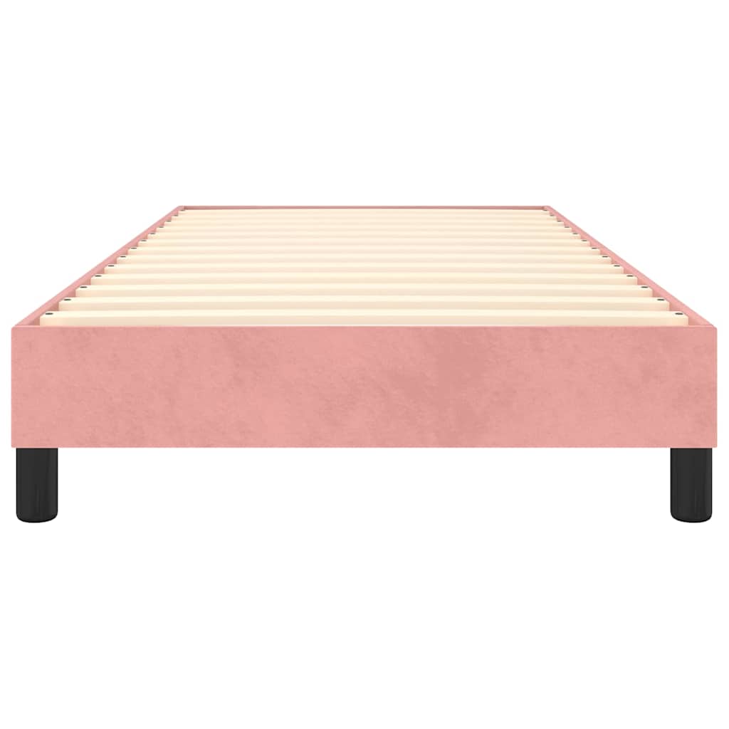 Struttura Letto a Rete a Molle Rosa 90x200 cm in Velluto