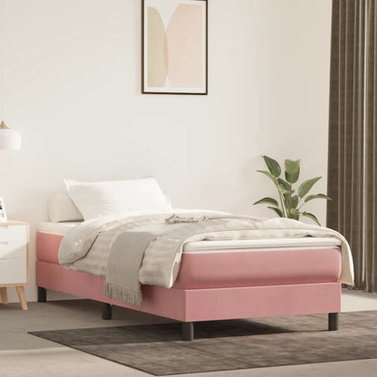 Struttura Letto a Rete a Molle Rosa 90x200 cm in Velluto | homemem39