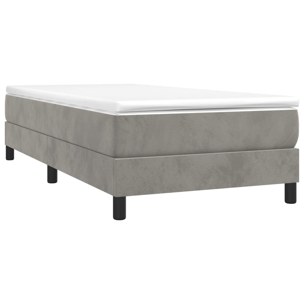 Struttura Letto a Rete a Molle Grigio Chiaro 100x200 cm Velluto | homemem39